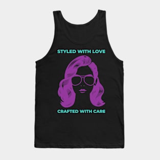 funny hairstylist hairdresser haircutter cosmetologist Tank Top